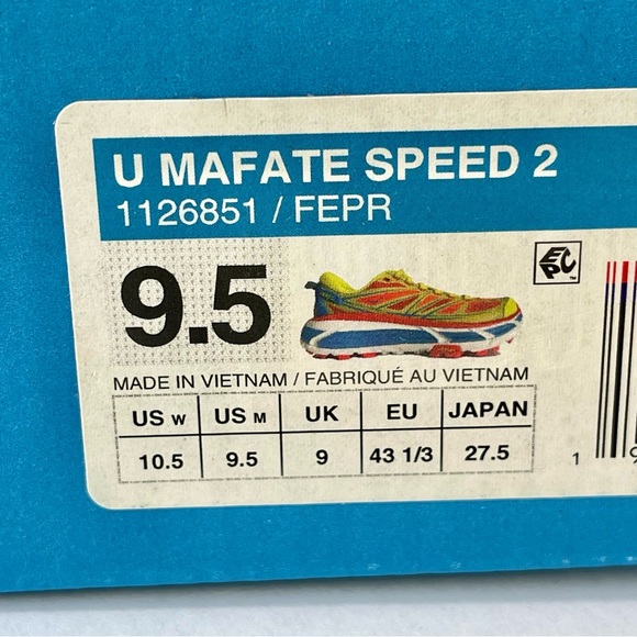NWT Hoka Mafate Speed 2 Running Shoes Unisex Trail in Flame / Evening Primrose - Picture 8 of 16
